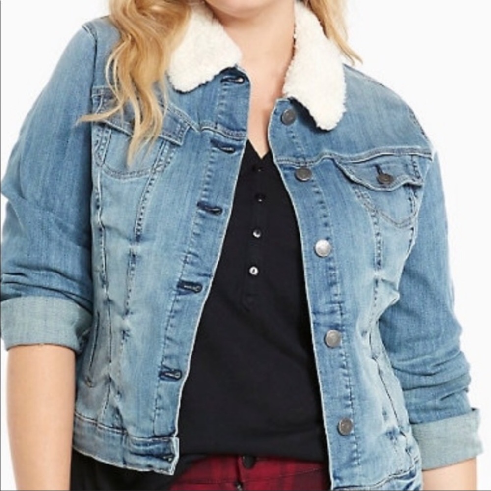Torrid Sherpa Collar Denim Jacket